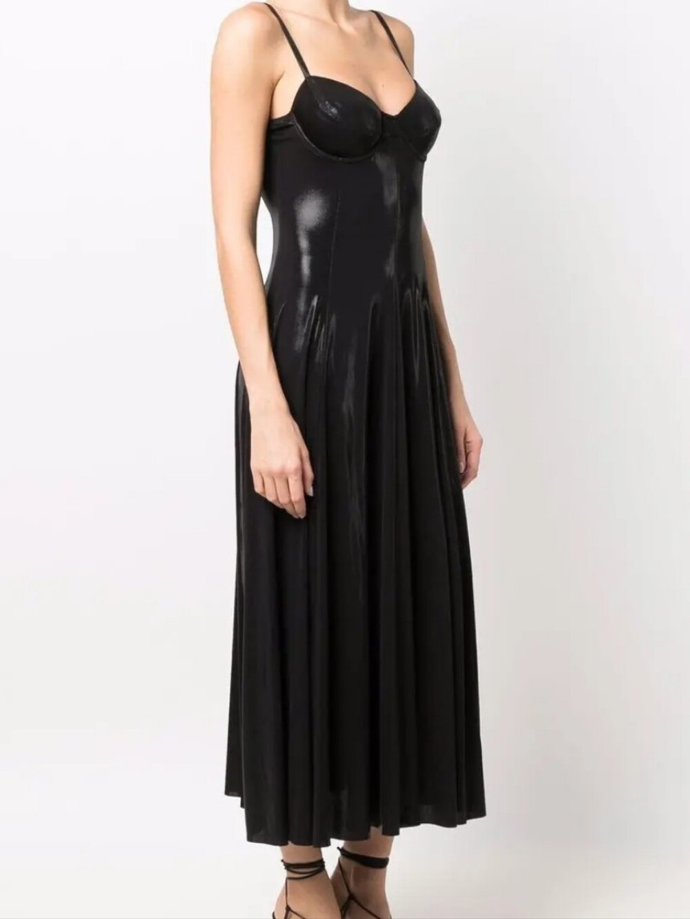 Norma Kamali 
wet-look midi dress
$241